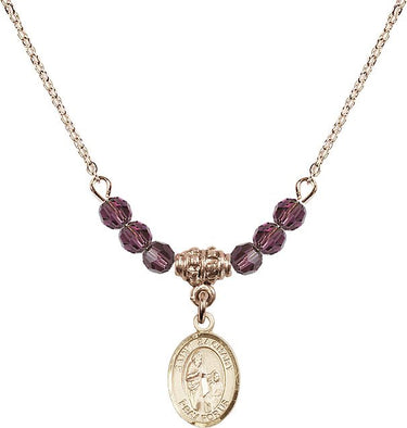 St. Zachary Birthstone Necklace | 1/2 inch | 4mm Beads