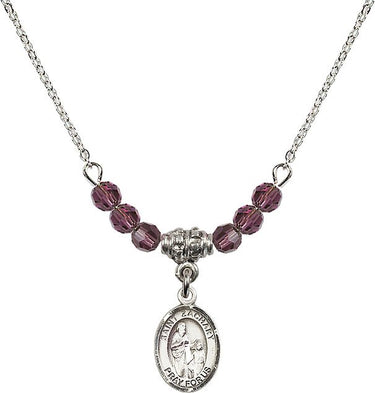 St. Zachary Birthstone Necklace | 1/2 inch | 4mm Beads