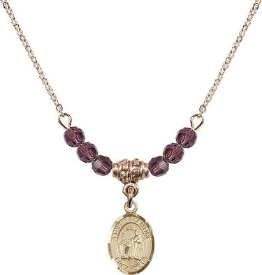 St. Valentine of Rome Birthstone Necklace | 1/2 inch | 4mm Beads