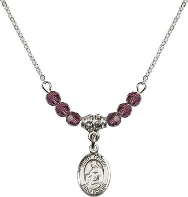 Collar de la piedra natal de Santa Inés de Roma | 1/2 pulgada | Cuentas de 4 mm