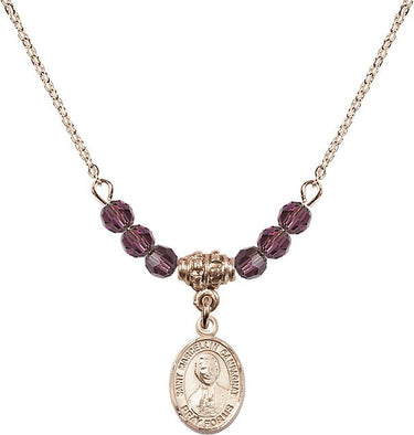 Collar con la piedra natal de San Marcelino Champagnat | 1/2 pulgada | Cuentas de 4 mm