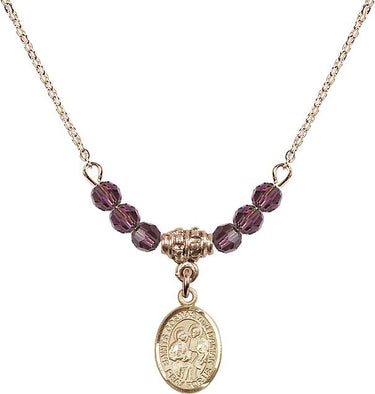Saints Cosmas & Damian Birthstone Necklace | 1/2 inch | 4mm Beads