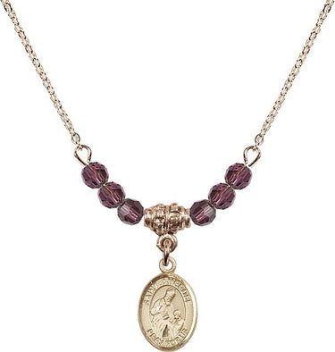 Saint Ambrose Birthstone Necklace | 1/2 inch | 4mm Beads