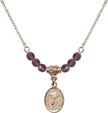 Saint Sebastian Cheerleading Birthstone Necklace | 1/2 inch | 4mm Beads
