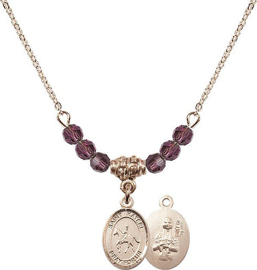 Saint Kateri Tekakwitha Equestrian Birthstone Necklace | 1/2 inch | 4mm Beads