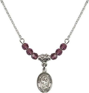 Saint Vincent Ferrer Birthstone Necklace | 1/2 inch | 4mm Beads