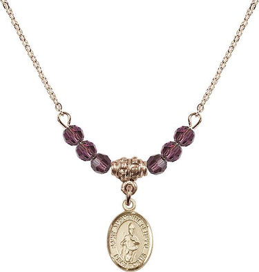 Saint Augustine of Hippo Birthstone Necklace | 1/2 inch | 4mm Beads