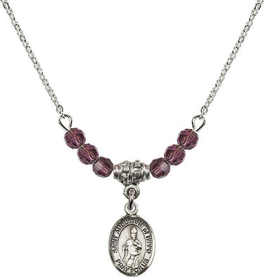 Saint Augustine of Hippo Birthstone Necklace | 1/2 inch | 4mm Beads