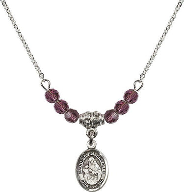 Madonna Birthstone Necklace | 1/2 inch | 4mm Beads