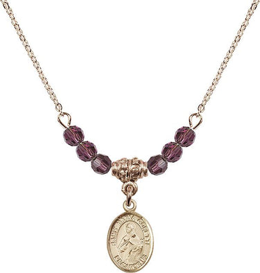 Saint Maria Goretti Birthstone Necklace | 1/2 inch | 4mm Beads