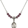 Saint Germaine Cousin Birthstone Necklace | 1/2 inch | 4mm Beads  Amethyst Sterling Silver