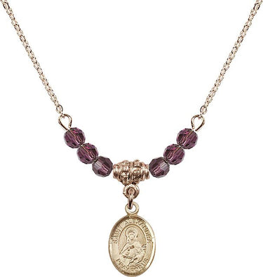 Saint Alexandra Birthstone Necklace | 1/2 inch | 4mm Beads