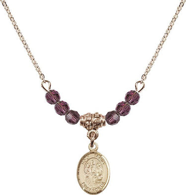 Holy Family Birthstone Necklace | 1/2 inch | 4mm Beads