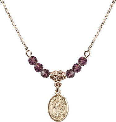 Saint Gertrude of Nivelles Birthstone Necklace | 1/2 inch | 4mm Beads