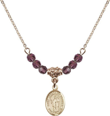 Saint Joseph the Worker Birthstone Necklace | 1/2 inch | 4mm Beads