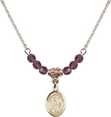 Saint Alphonsus Birthstone Necklace | 1/2 inch | 4mm Beads