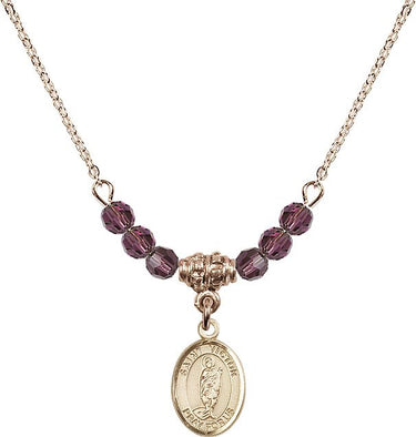 Saint Victor of Marseilles Birthstone Necklace | 1/2 inch | 4mm Beads