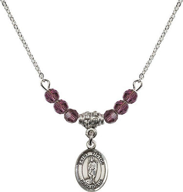Saint Victor of Marseilles Birthstone Necklace | 1/2 inch | 4mm Beads