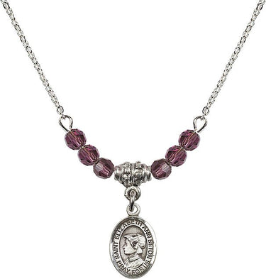 Saint Elizabeth Ann Seton Birthstone Necklace | 1/2 inch | 4mm Beads