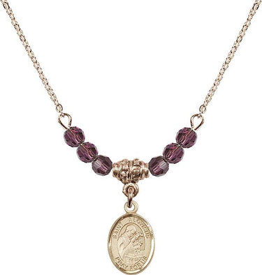 Saint Aloysius Gonzaga Birthstone Necklace | 1/2 inch | 4mm Beads
