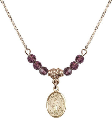 Our Lady of Lebanon Birthstone Necklace | 1/2 inch | 4mm Beads