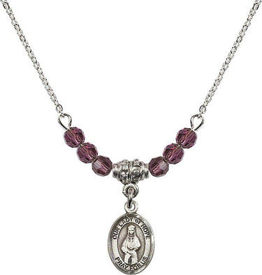 Our Lady of Hope Birthstone Necklace | 1/2 inch | 4mm Beads