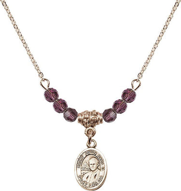 Saint John Paul II Birthstone Necklace | 1/2 inch | 4mm Beads