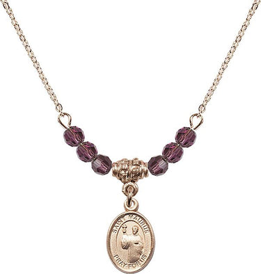 Saint Maurus Birthstone Necklace | 1/2 inch | 4mm Beads