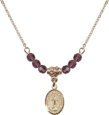 Our Lady of All Nations Birthstone Necklace | 1/2 inch | 4mm Beads