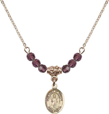 Our Lady of Knock Birthstone Necklace | 1/2 inch | 4mm Beads