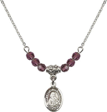 Our Lady of the Railroad Birthstone Necklace | 1/2 inch | 4mm Beads