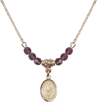 Blessed Trinity Birthstone Necklace | 1/2 inch | 4mm Beads