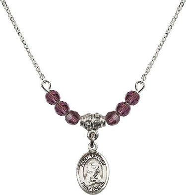 Saint Victoria Birthstone Necklace | 1/2 inch | 4mm Beads