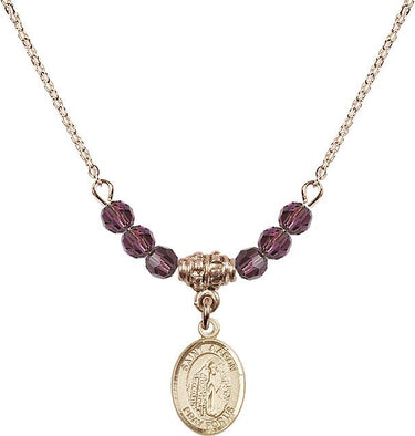 Saint Aaron Birthstone Necklace | 1/2 inch | 4mm Beads