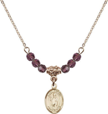 Saint Austin Birthstone Necklace | 1/2 inch | 4mm Beads