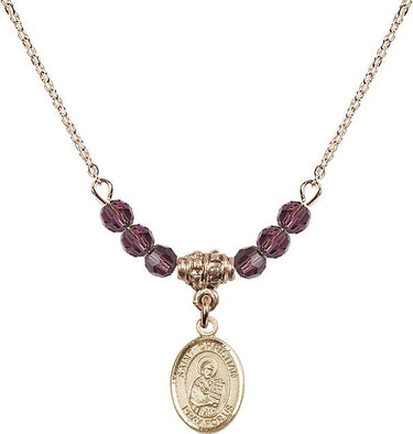 Saint Christian Demosthenes Birthstone Necklace | 1/2 inch | 4mm Beads