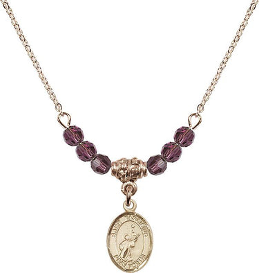 Saint Tarcisius Birthstone Necklace | 1/2 inch | 4mm Beads