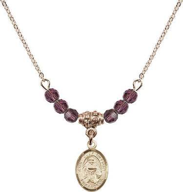 Saint Julia Billiart Birthstone Necklace | 1/2 inch | 4mm Beads