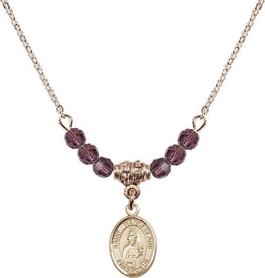 Saint Wenceslaus Birthstone Necklace | 1/2 inch | 4mm Beads