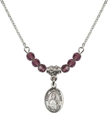 Saint Wenceslaus Birthstone Necklace | 1/2 inch | 4mm Beads