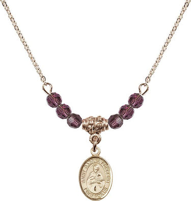 Saint Gabriel Possenti Birthstone Necklace | 1/2 inch | 4mm Beads