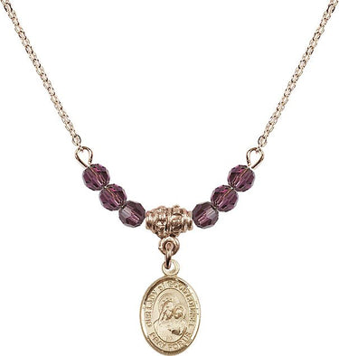 Our Lady of Good Counsel Birthstone Necklace | 1/2 inch