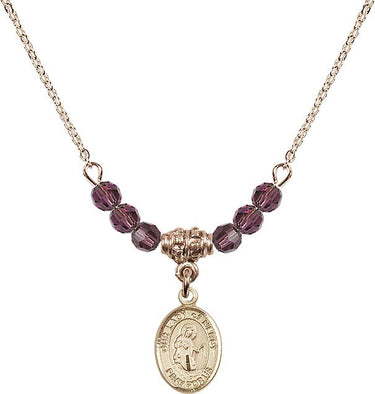 Our Lady of Mercy Birthstone Necklace | 1/2 inch | 4mm Beads