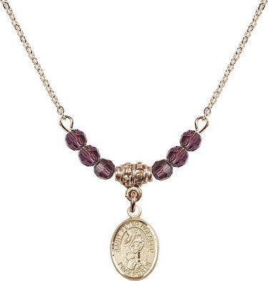 Saint Peter Nolasco Birthstone Necklace | 1/2 inch | 4mm Beads