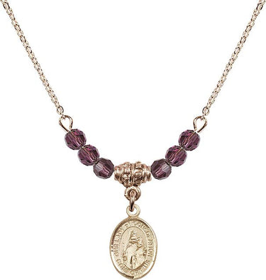Our Lady of Consolation Birthstone Necklace | 1/2 inch | 4mm Beads