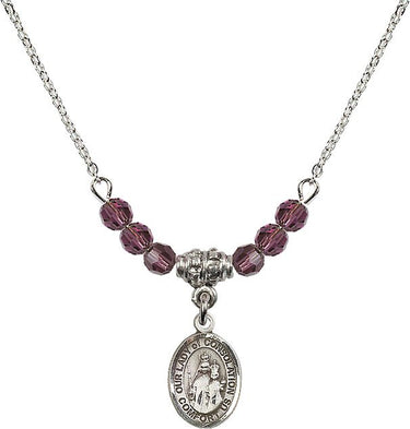 Our Lady of Consolation Birthstone Necklace | 1/2 inch | 4mm Beads