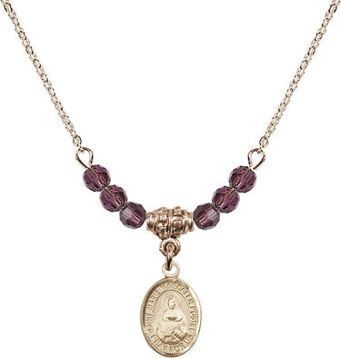 Saint Marie Magdalen Postel Birthstone Necklace | 1/2 inch