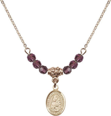 Our Lady of Prompt Succor Birthstone Necklace | 1/2 inch | 4mm Beads