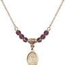 Our Lady of Olives Birthstone Necklace | 1/2 inch | 4mm Beads  Amethyst 14kt Gold Filled