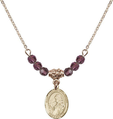 Saint Finnian of Clonard Birthstone Necklace | 1/2 inch | 4mm Beads